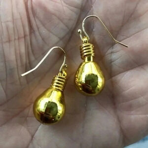 3 for $25/ Gold Festive Holiday Christmas Lightbulb Bulb Drop Earrings